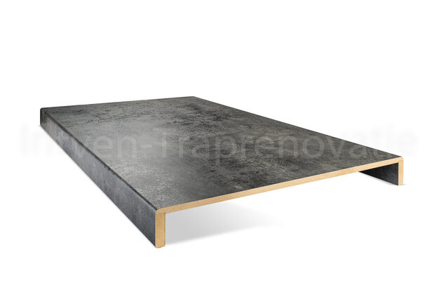 dubbele overzettrede van cpl materiaal in de kleur donker beton 60x121cm